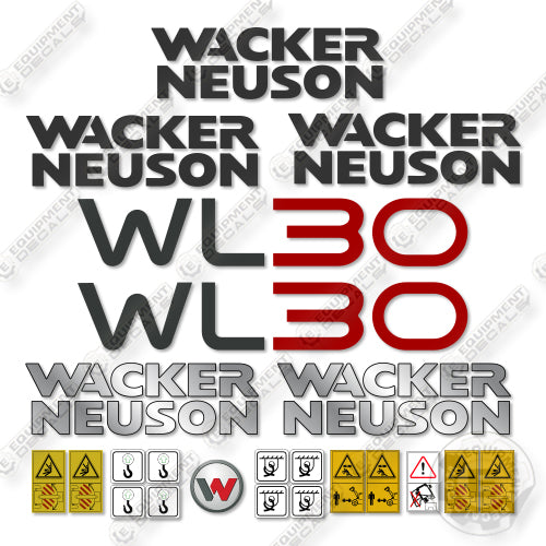 Wacker Neuson WL30 Decal Kit Articulated Wheel Loader- Aftermarket Kit