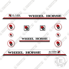 Fits Wheel Horse C-105 Decal Kit Riding Mower