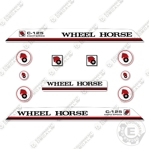 Fits Wheel Horse C-125 Decal Kit Riding Mower