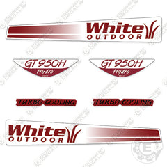 White GT950H Decal Kit Mower