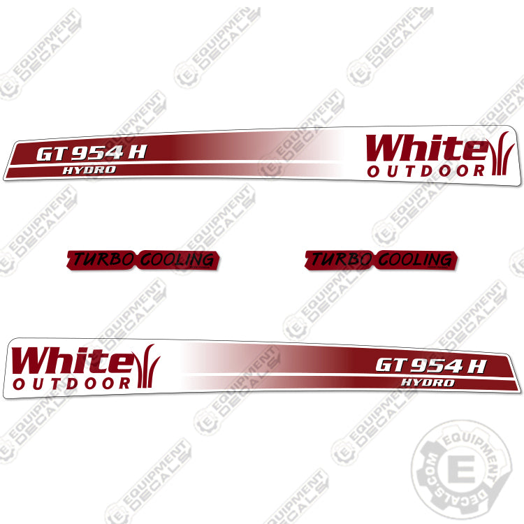 White GT954H Decal Kit Mower