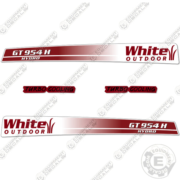 White GT954H Decal Kit Mower – Equipment Decals