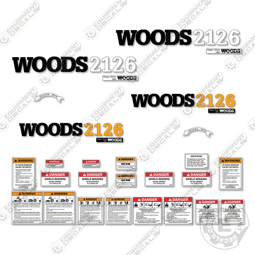Fits Woods 2126 Decal Kit Rotary Cutter