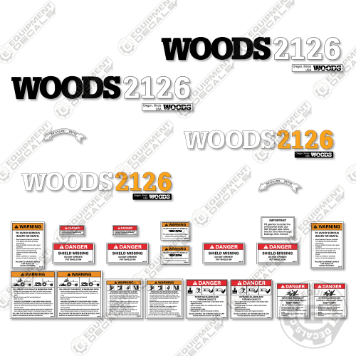 Fits Woods 2126 Decal Kit Rotary Cutter