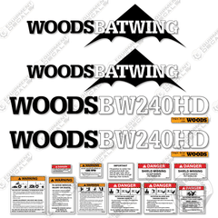Fits Woods BW240HD Decal Kit Rotary Cutter