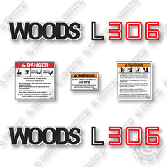 Woods L306 Decal Kit Rotary Cutter - Aftermarket Kit