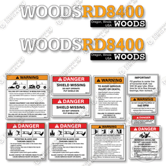 Fits Woods RD8400 Decal Kit Finish Mower