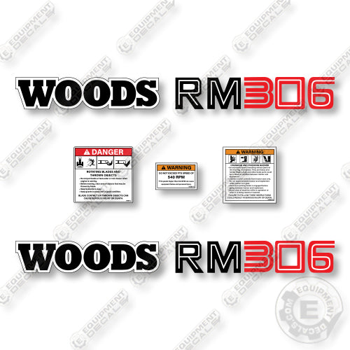 Woods RM306 Decal Kit 6' Finish Mower - Aftermarket Kit