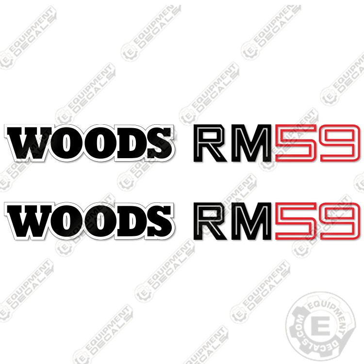 Fits Woods RM59 Decal Kit Finish Mower