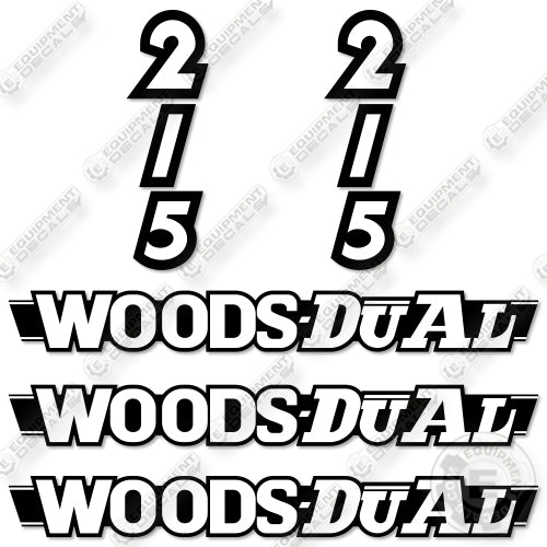 Fits Woods Dual 215 Decal Kit Tractor