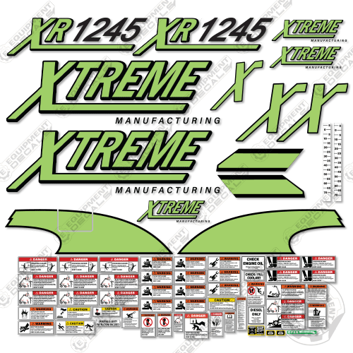 Fits Xtreme XR1245 Decal Kit Telehandler – Equipment Decals