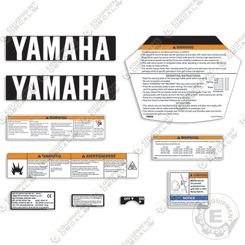 Fits Yamaha DR2A17 Drive 2 Golf Cart Decal Kit