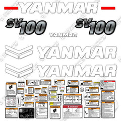 Fits Yanmar Sv100-2A Decal Kit Midi Excavator