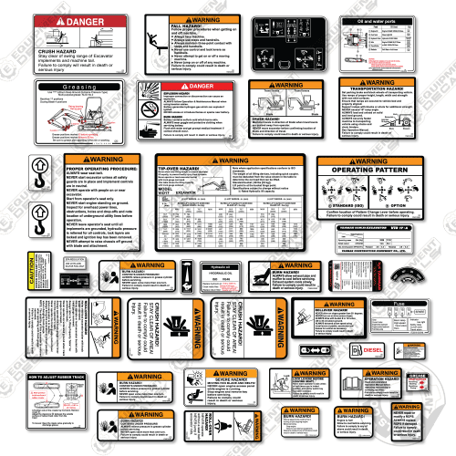 Fits Yanmar Vio 17-6B Warning Decal Kit Mini Excavator