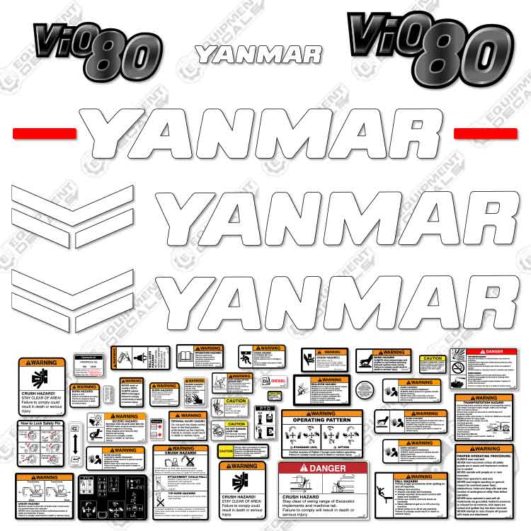 Fits Yanmar Vio 80-1a Decal Kit Midi Excavator