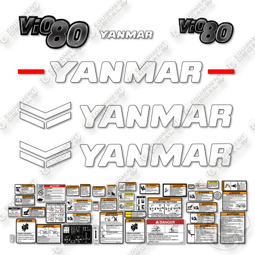 Fits Yanmar Vio 80-1a Decal Kit Midi Excavator