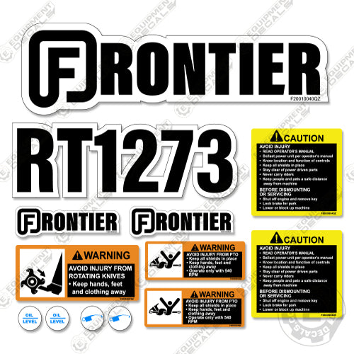 Frontier RT1273 Decal Kit Tractor Rotor Tiller