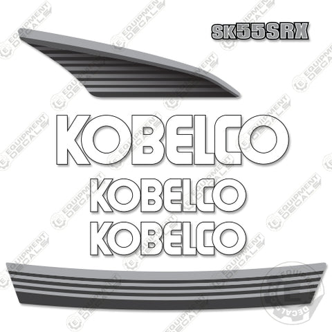 Fits Kobelco SK55SRX Decal Kit Excavator (White Style)