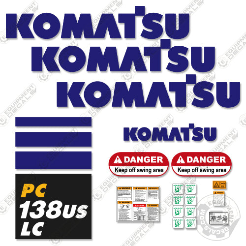 Fits Komatsu PC138USLC-10 Decal Kit Midi Excavator