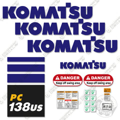 Fits Komatsu PC138US-10 Decal Kit Midi Excavator