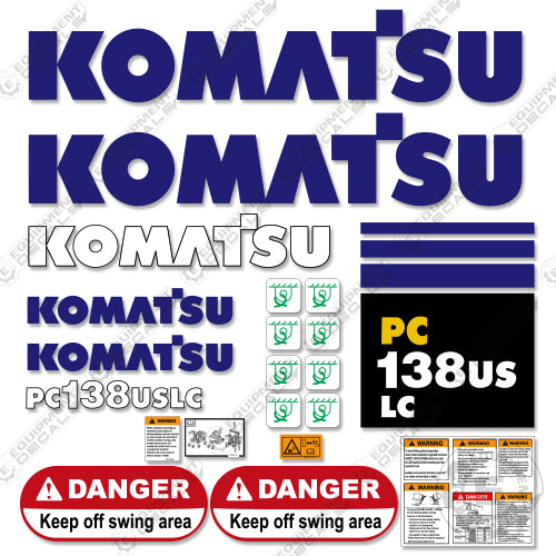 Fits Komatsu PC138USLC-2 Decal Kit Midi Excavator