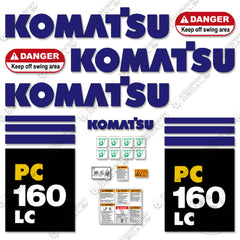 Fits Komatsu PC160LC-7 Decal Set Excavator Decals