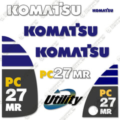 Fits Komatsu PC27MR-2 Decal Kit Mini Excavator Decals