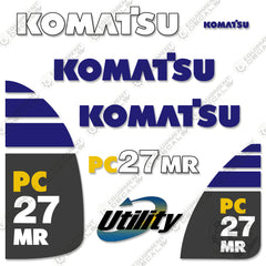 Fits Komatsu PC27MR-3 Decal Kit Mini Excavator