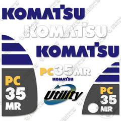 Fits Komatsu PC35MR-2 Decal Kit Mini Excavator