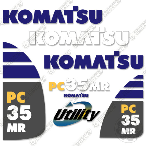 Fits Komatsu PC35MR-3 Decal Kit Mini Excavator