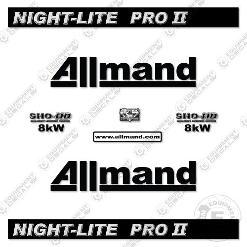 Fits Allmand Night Light Pro 2 Decal Kit Light Tower – Equipment Decals