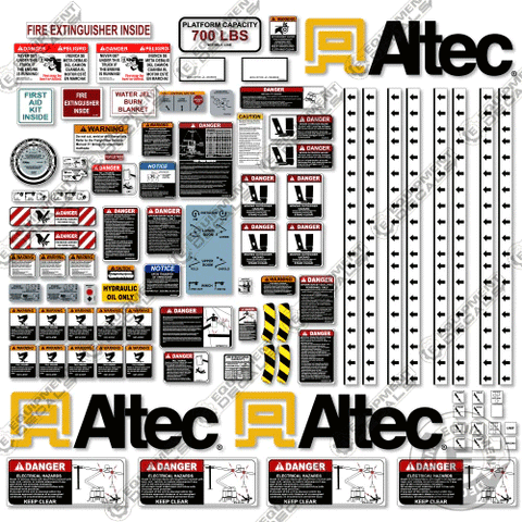 Fits Altec AN55E Decal Kit With Safety Stickers - Telehandler