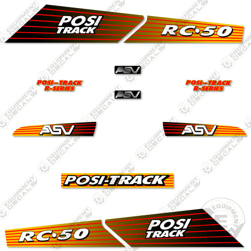 Fits ASV RC-50 Decal Kit Skid Steer – Equipment Decals