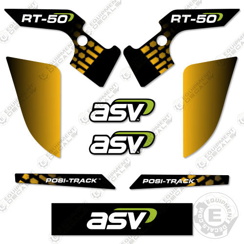 Rt Sticker Decal Fits ASV RT-50 Decal Kit Skid Steer – Equipment Decals