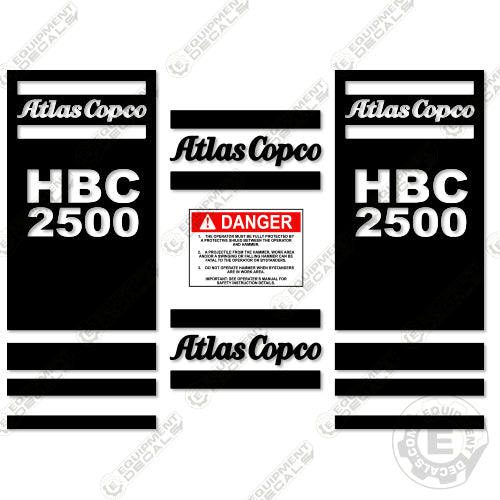 Fits Atlas Copco HBC2500 Decal Kit Hammer – Equipment Decals