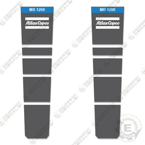 Fits Atlas Copco MB1200 Decal Kit Hammer – Equipment Decals