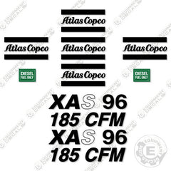 Fits Atlas Copco XAS96 Decal Kit Air Compressor