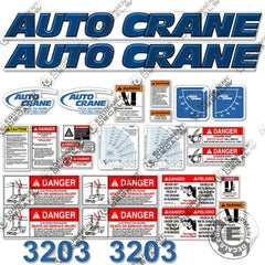 Fits AutoCrane 3203 Decal Kit Crane Truck