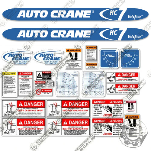Fits AutoCrane HC7 Decal Kit Crane Truck