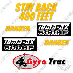 Fits Gyro-Trac Toma-Ax 500HF Decal Kit Cutter Head