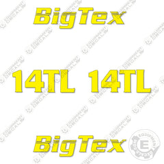 Fits Bigtex 14TL Trailer Decal Kit (Set of 2) Flatbed 12"