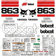 Fits Bobcat 863 Skid Steer Decal Kit (RED)