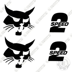 Fits Bobcat Skid Steer Logo and 2 Speed Decal Set