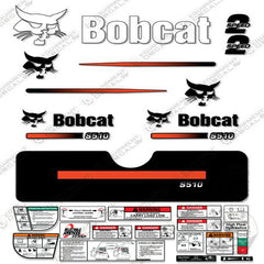 Fits Bobcat S-510 Skid Steer Decal Kit (Straight Stripes)