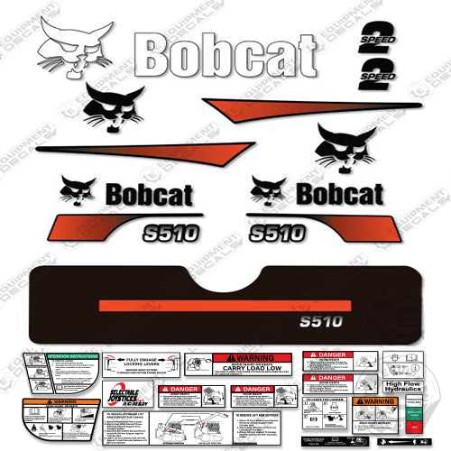Fits Bobcat S-510 Skid Steer Decal Kit (Curved Stripes)