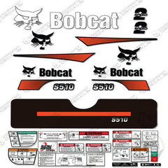 Fits Bobcat S-510 Skid Steer Decal Kit (Curved Stripes)
