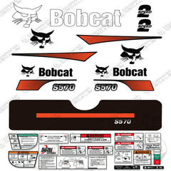 Fits Bobcat S-570 Skid Steer Decal Kit (Curved Stripes)