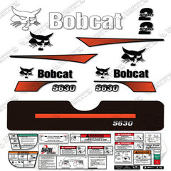Fits Bobcat S-630 Skid Steer Decal Kit (Curved Stripes)