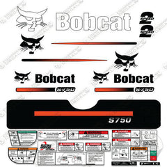 Fits Bobcat S-750 Skid Steer Decal Kit (Straight Stripes)