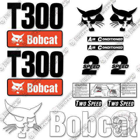 Fits Bobcat T 300 Skid Steer Decal Kit